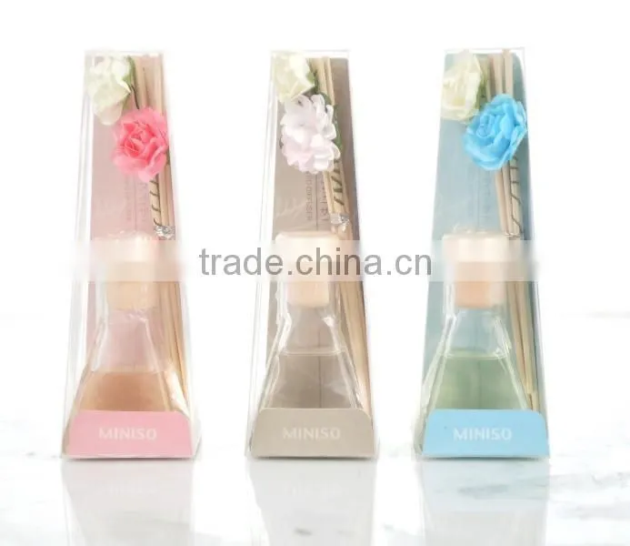 Home fragrance Aroma Reed Diffuser with glass bottle and handmade flower SA-2011