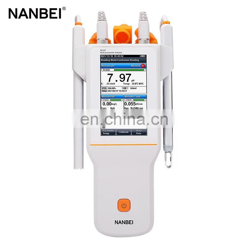 1-5 points calibration pH EC ISE DO Temp sensor portable multiparameter water quality meter price
