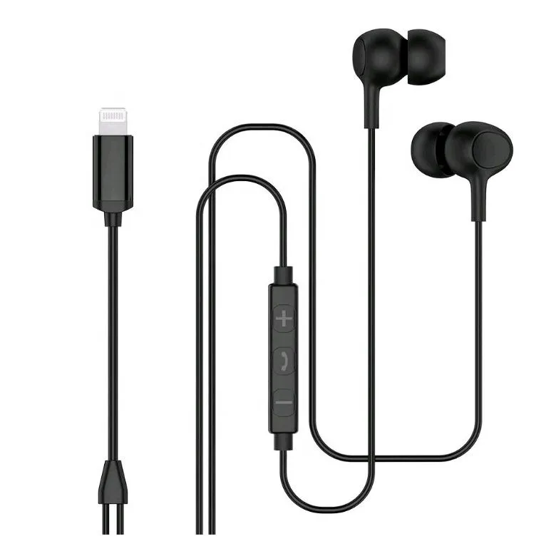 MFi certified mobile phones accessories new handfree earbuds headphone with lightning cable