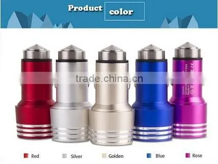 Double Speed high quality Safety Hammer Car Charger iphone car charger