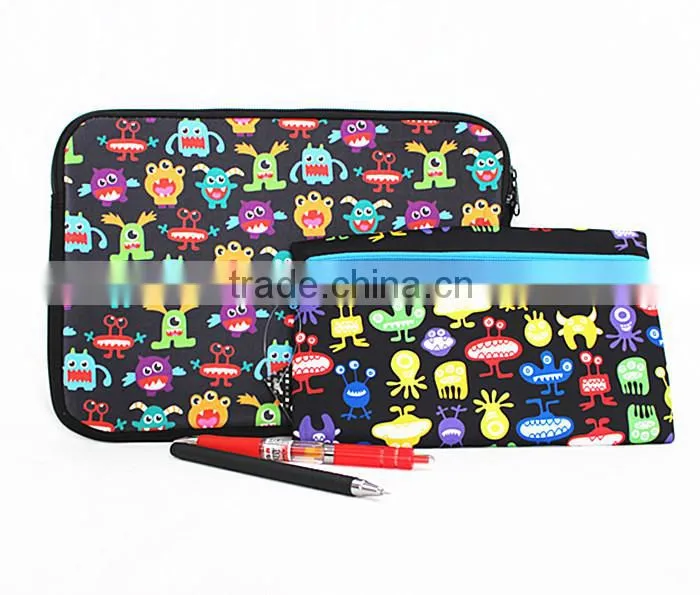 2014 custom pencil case, neoprene fabric material, custom pattern welcomed