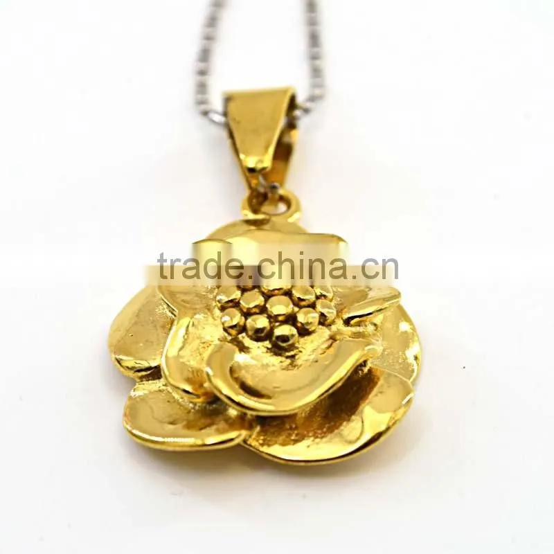 316l stainless steel jewelry casting stainless steel flower pendant