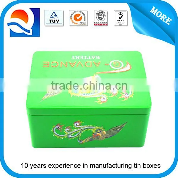 Full color metal tin box for batteries