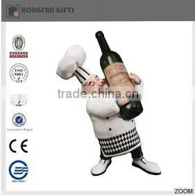Cheap resin chef kitchenware wine bottle rack holder decoration