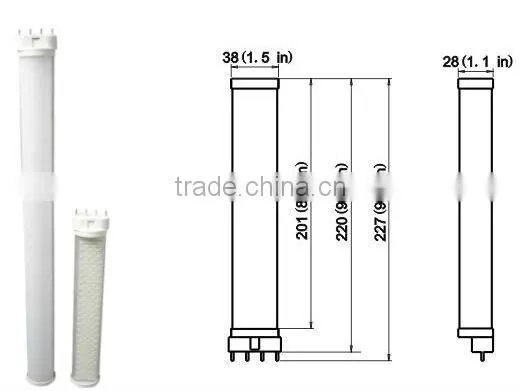 Powerful 2g11/4-pin 12w pl led tube lamp CE ROHS