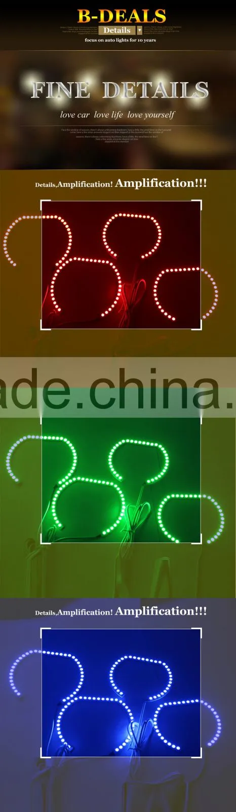 2015 new arrival F30 rgb color changing angel eyes halo rings for bmw headlights