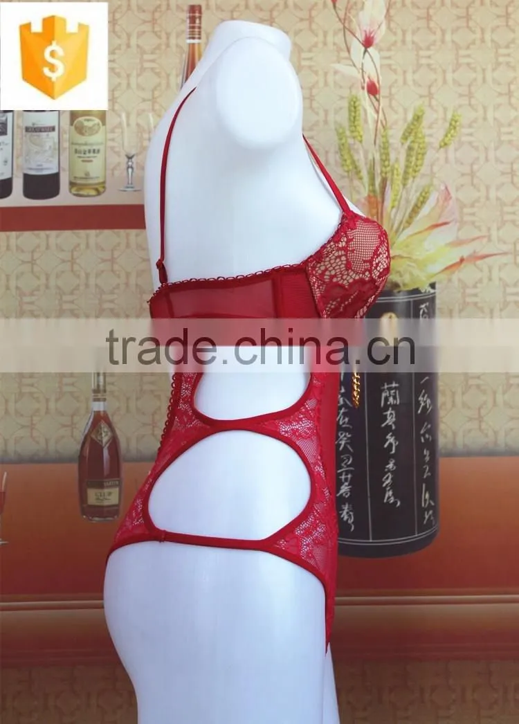 2016 Hot sexy elegant ladies lace lingerie baby teddie /nightywear/bra sets