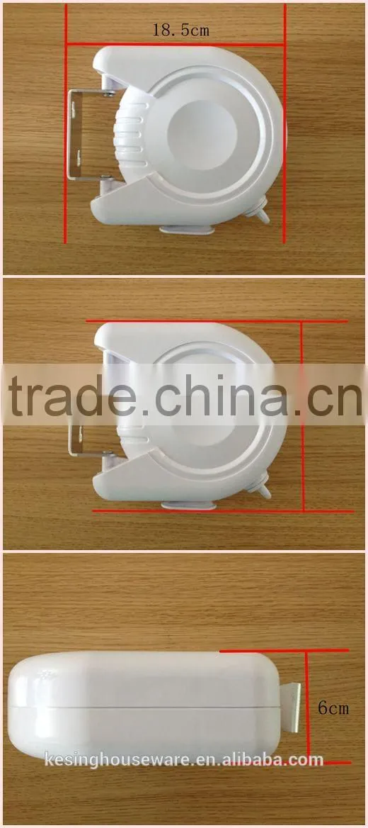 Plasctic ABS shell and 12m single PVC line retractable rope clothesline