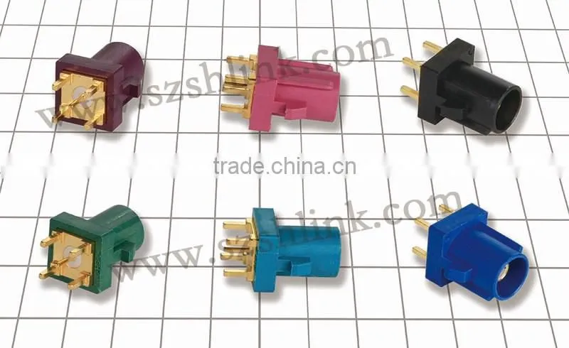 Fakra Plug PCB mount connector & Waterblue Neutral coding mini RF connector PCB