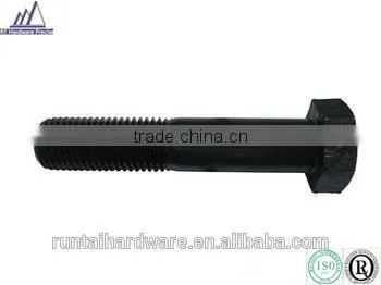 Black znic carbon steel m6 hex head screw half threade bolts
