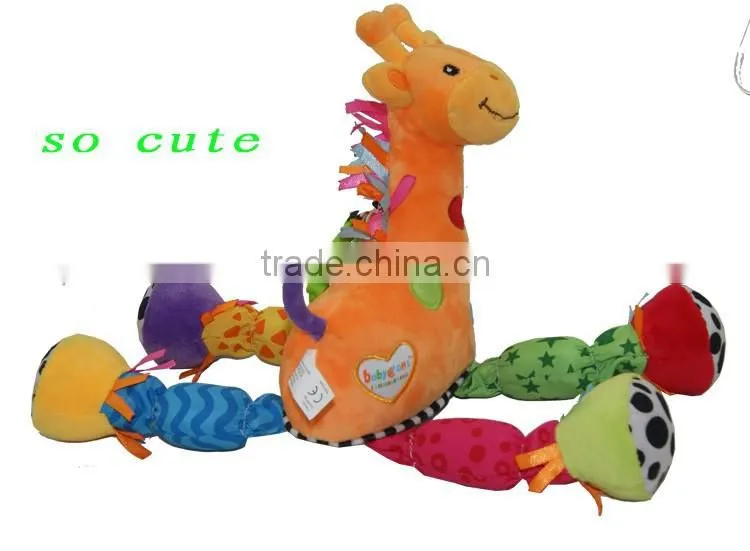 Sofe plush Giraffe design for baby bed hanging toy