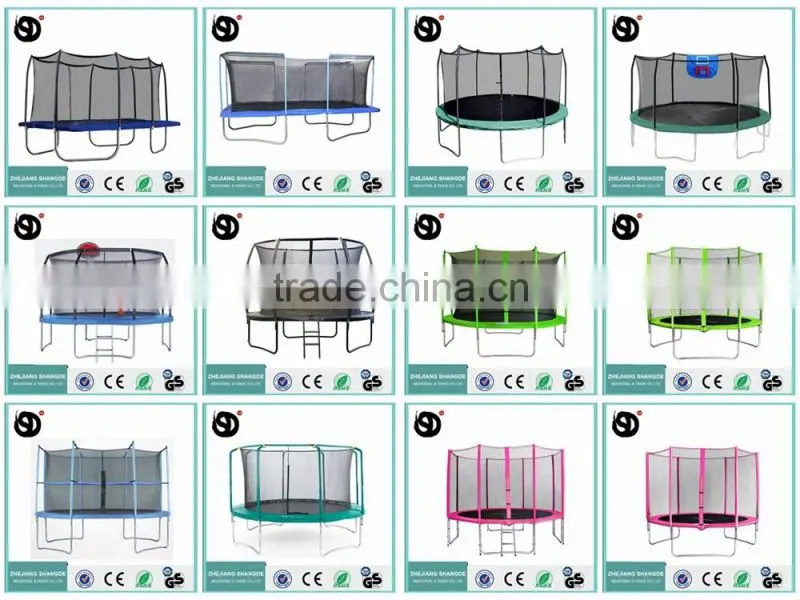 zhejiang big net trampolines with pvc enclosure 10ft ce