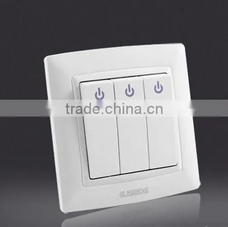 2015Nice design 3 gang 1 way electric wall switch/LED electric switch