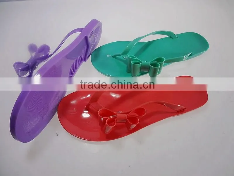 2015 New Fashion flower ladies pvc slipper