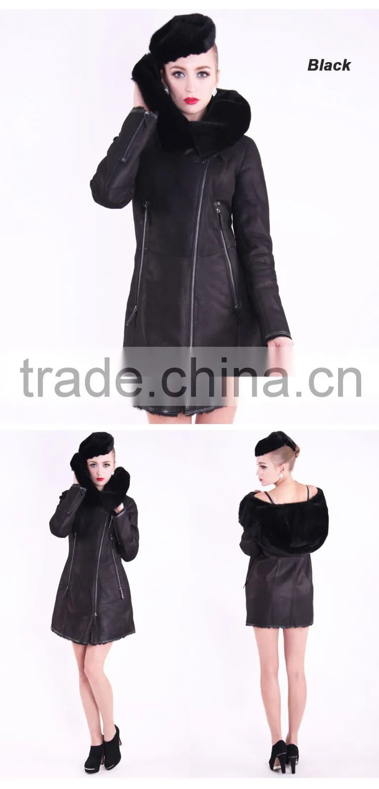 New Design Used Long Winter Women Coat With Medium Length Wool Fur