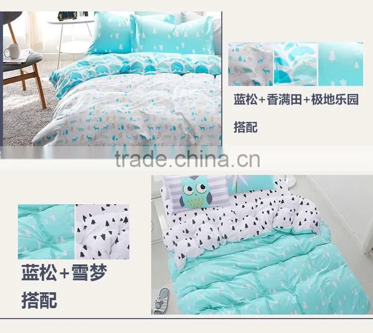 100% cotton 4 PCS bedding sets duvet cover, pillowcases and flat sheet.