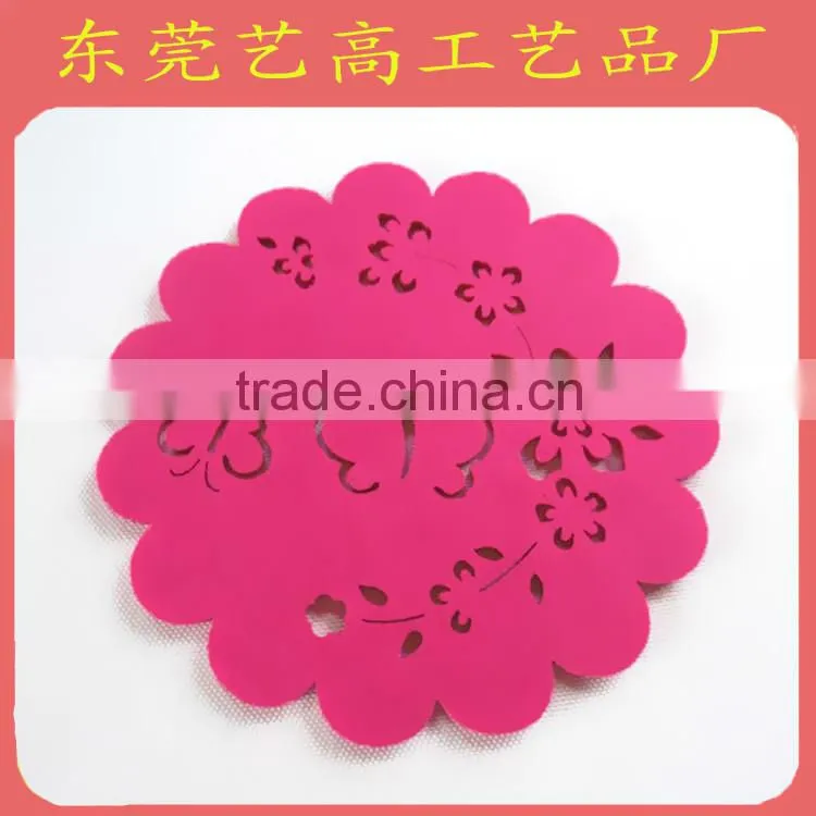Hollow soft pvc 2d cup coaster for home decor