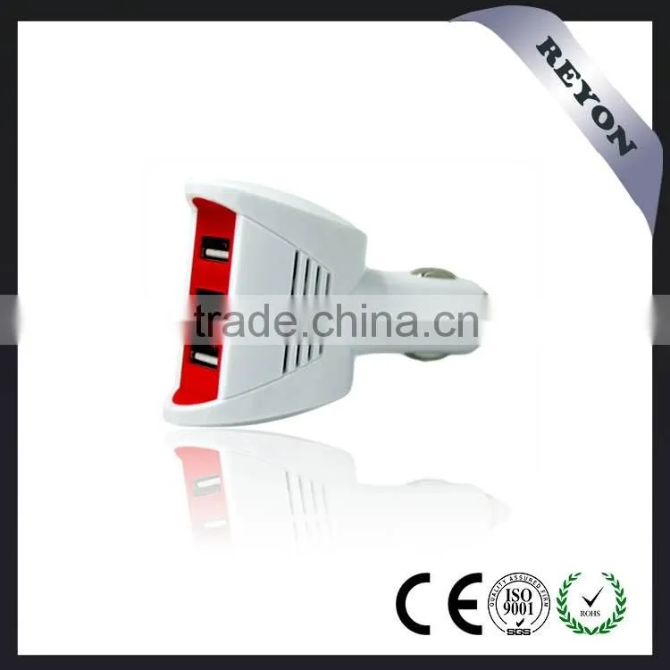 REYON new triple usb car charger 3.4A for Samsung,blackberry