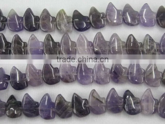Gemstone carved animal amethyst carved bear
