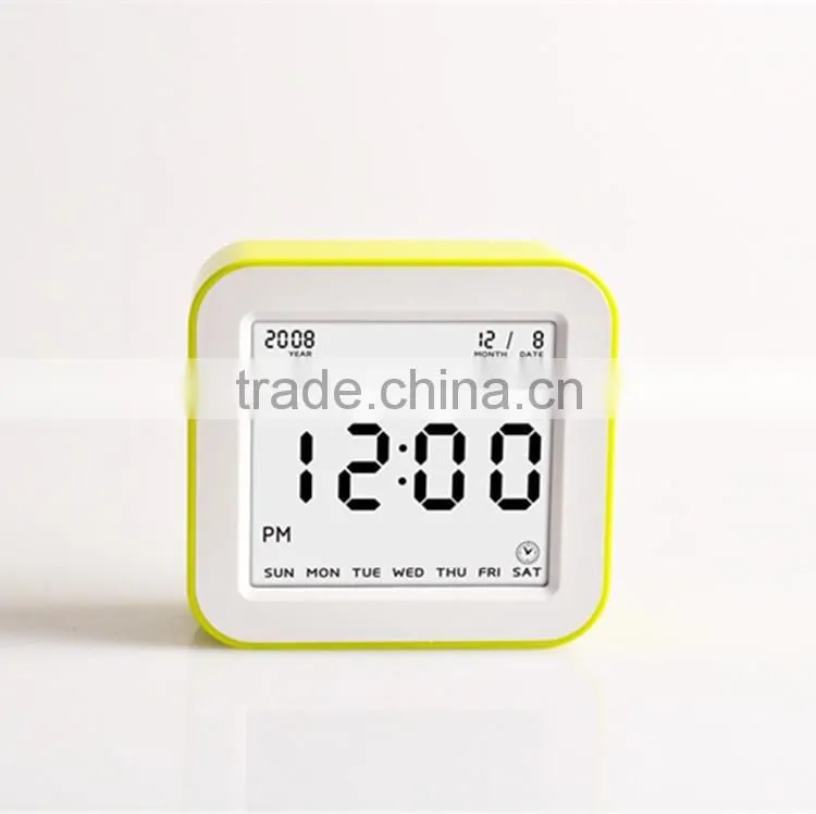 New Design Promotional Smart Digital Rotation Control Functions Auto ISO Night Light Bedside Electric Desk Calendar Clock