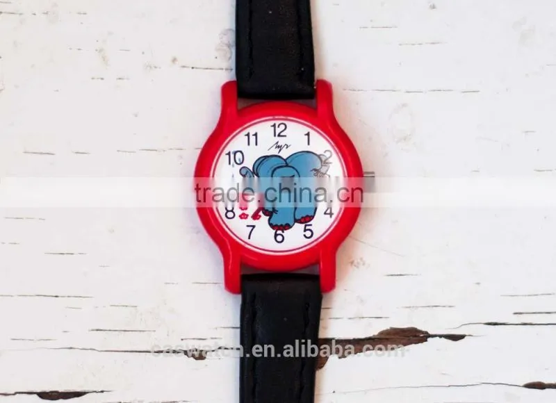 Fashion cute elephant kids leather watch