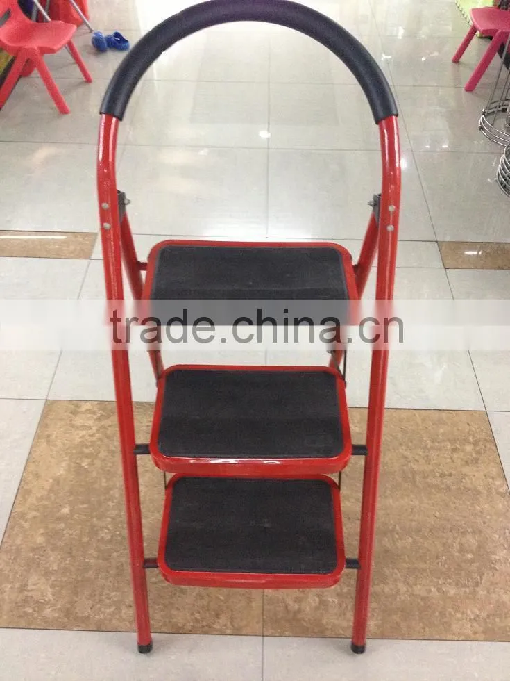 Household red ladders,Iron folding steps ladders,Home working ladders,Insulation ladders