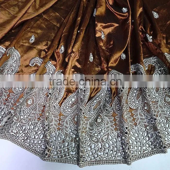 2016 beaded george fabric /new design women india raw silk george lace fabric