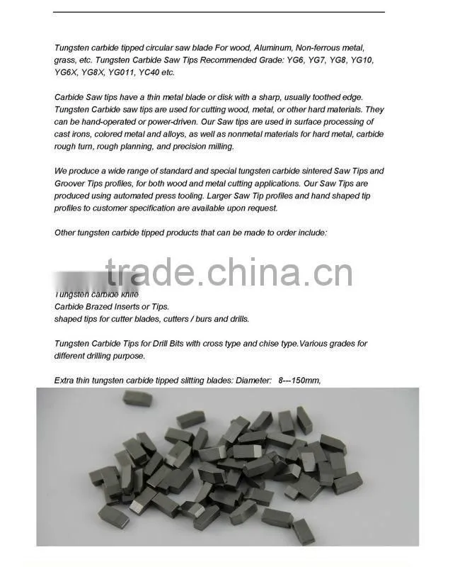 Carbide saw tips