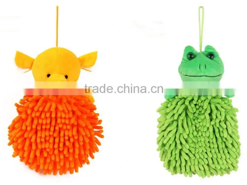 2015 good sale chenille cartoon animal hand towel