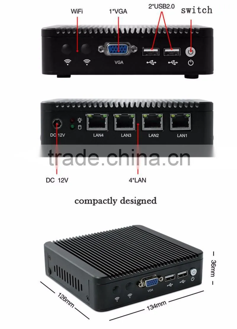 intel cpu vga mini pc mini desktop pc With VGA industrial computer