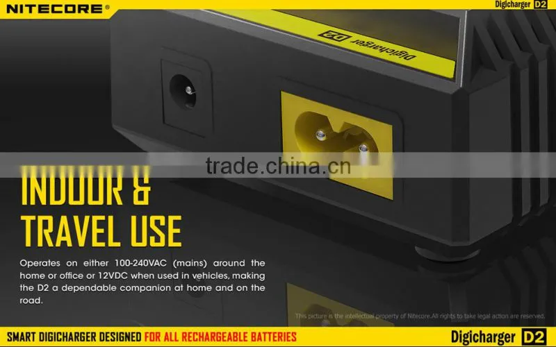 Superb NiteCore d2 charger Intellicharger led flashlight Battery Charger Li-ion /Ni-MH LiFePO4 li-ion battery charger 3.7v