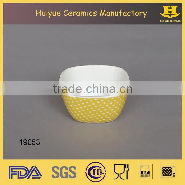 ceramic decal printing square snack bowl