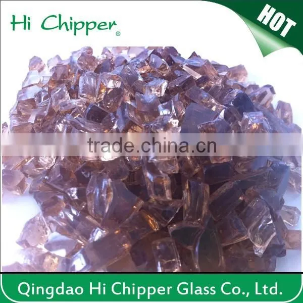 Black cashew shape fire pit decorative glass gemstone