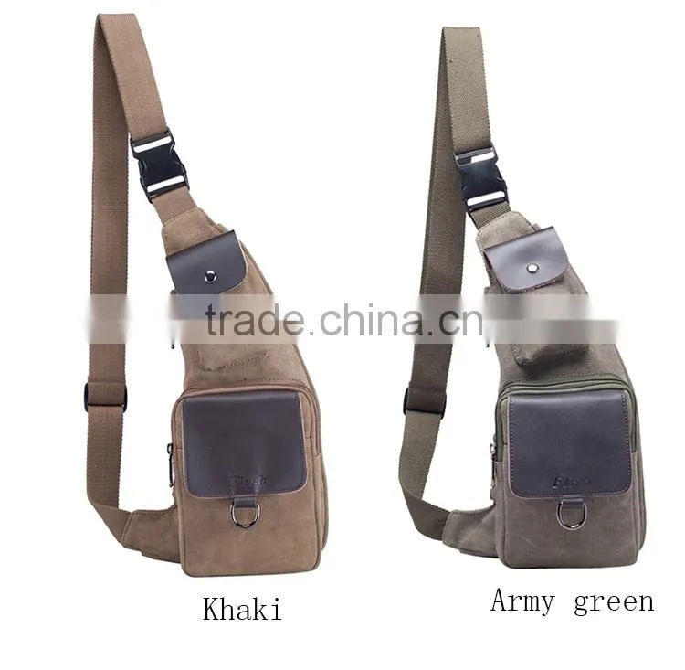 Custom canvas messenger bag wholesale men chest bag