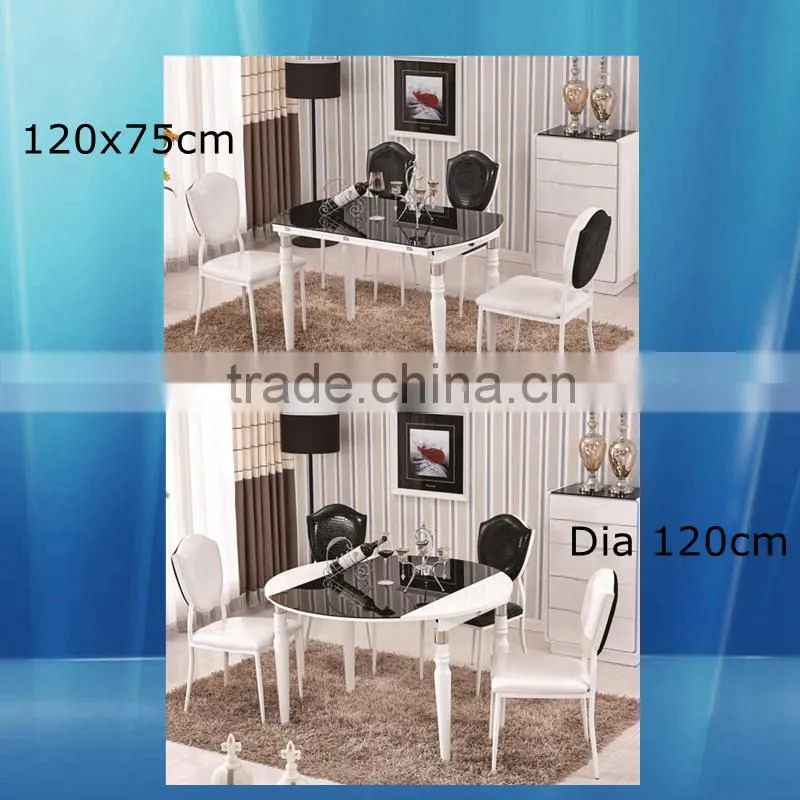 Dinette combination folding table tempered glass table round table four chairs