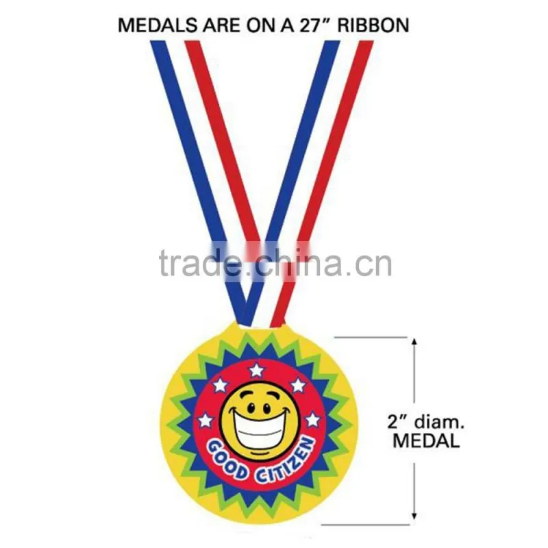 Hot Sale Custom Personalized Cheap Souvenirs 3D PVC Rubber Good Citizen Award Medals with Ribbon for Promotional Gifts