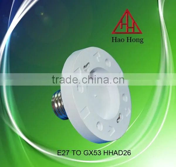 HAOHONG plastic E27 to GX53 plastic adapter Converter
