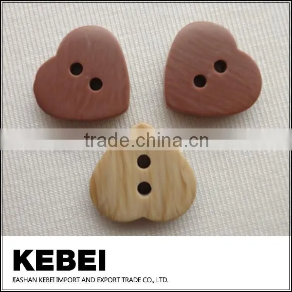 New style heart-shaped button,two holes resin button for shirts