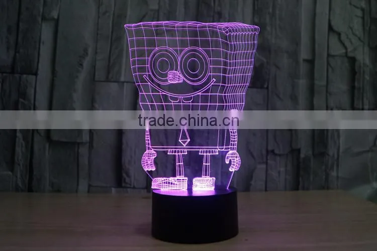 Custom new style 8 function christmas acrylic 3d optical illusions led night lights controller christmas decorations
