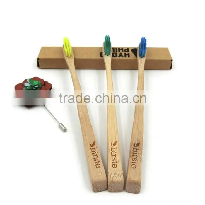 Top quality 100% Biodegradable Environmental Charcoal Bamboo Toothbrush natural bamboo handle hotel bamboo toothbrush
