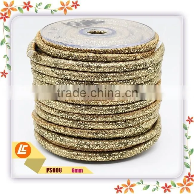 2016 Luxury Gray Natural Stitching Python Leather Cord 6mm