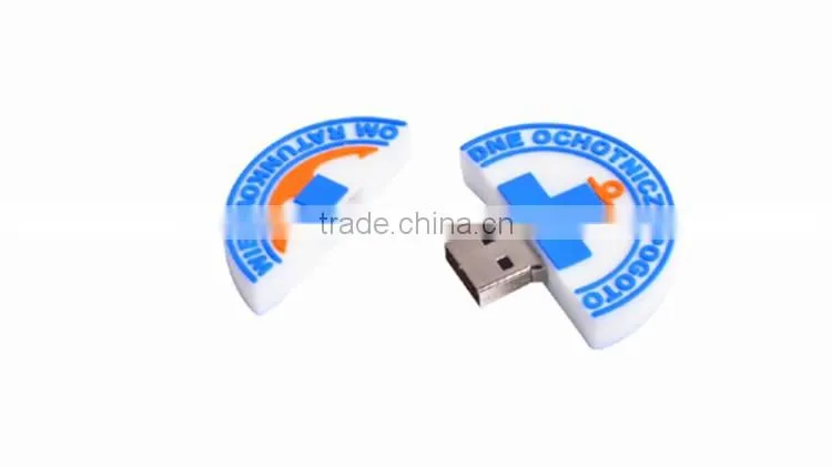 custom cartoon PVC round usb flash drive capacity 1-64gb