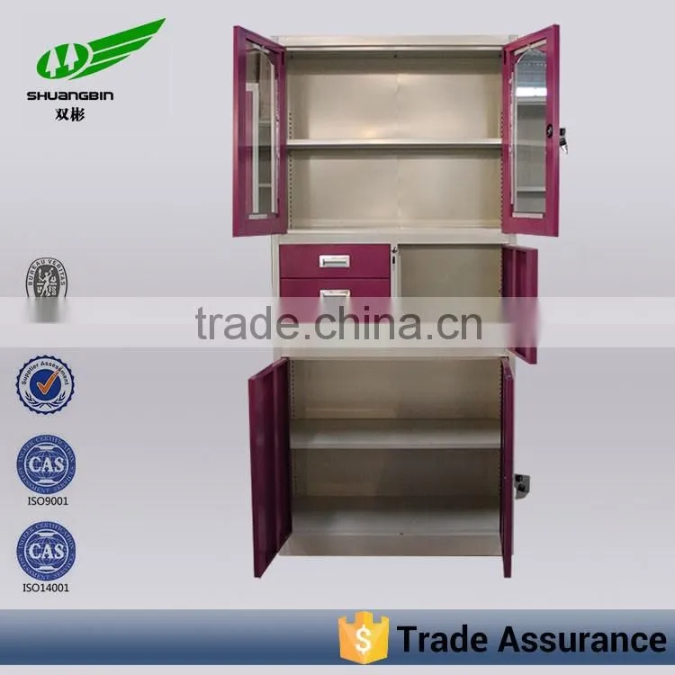 Steel three drawers and 5 doors home cabinet / bulk office furniture