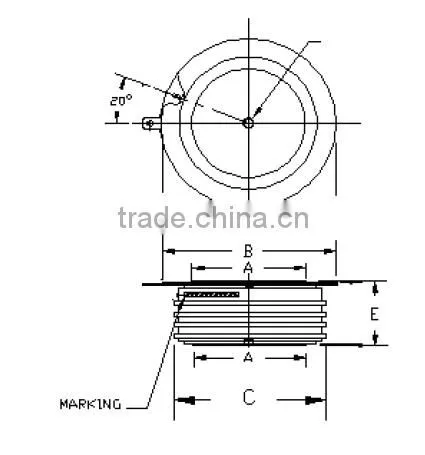 High power silicon controlled thyristor 1600V