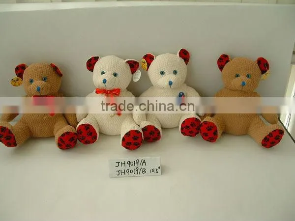 beautiful customized soft plush stuffed spotty dog animal toy with embroidered bone pillow&silk bowtie for valentine day