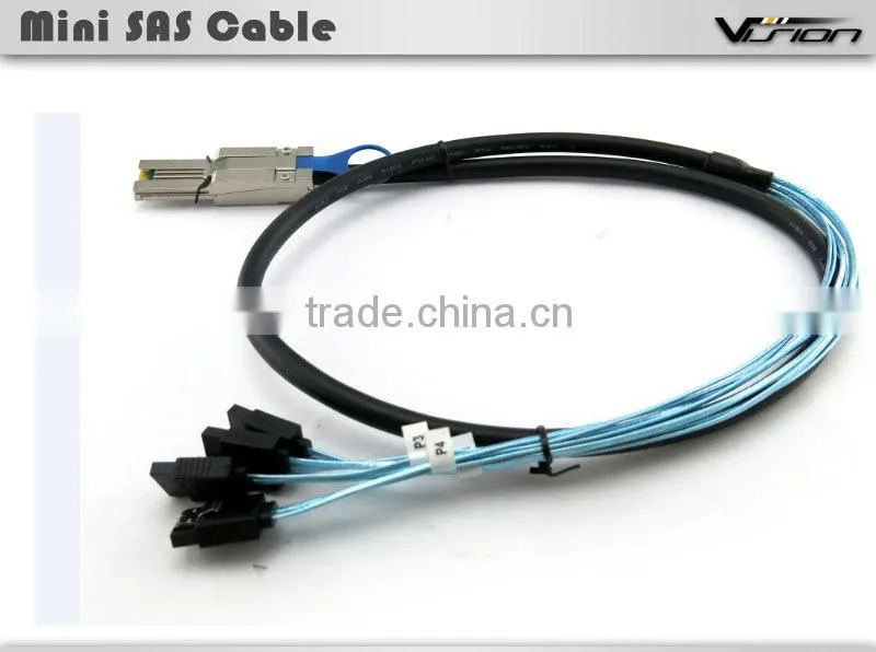 Best price 1m Mini SAS SFF8088 26pin to 4xSATA 7pin cable