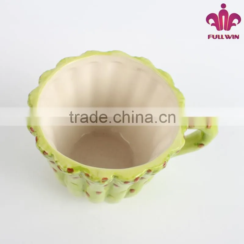 Logo printed ceramic mug with bamboo design