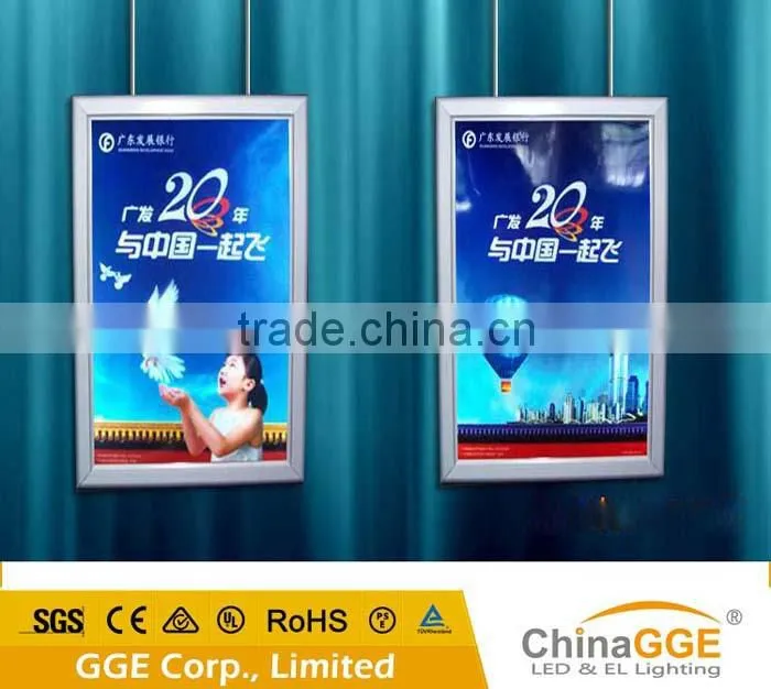 Durable acrylic illuminated wall hanging LED sign / snap aluminum light boxes