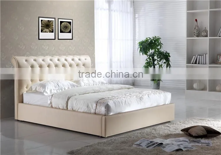 Lift Up Storage Bed With Leather Upholstered YD03