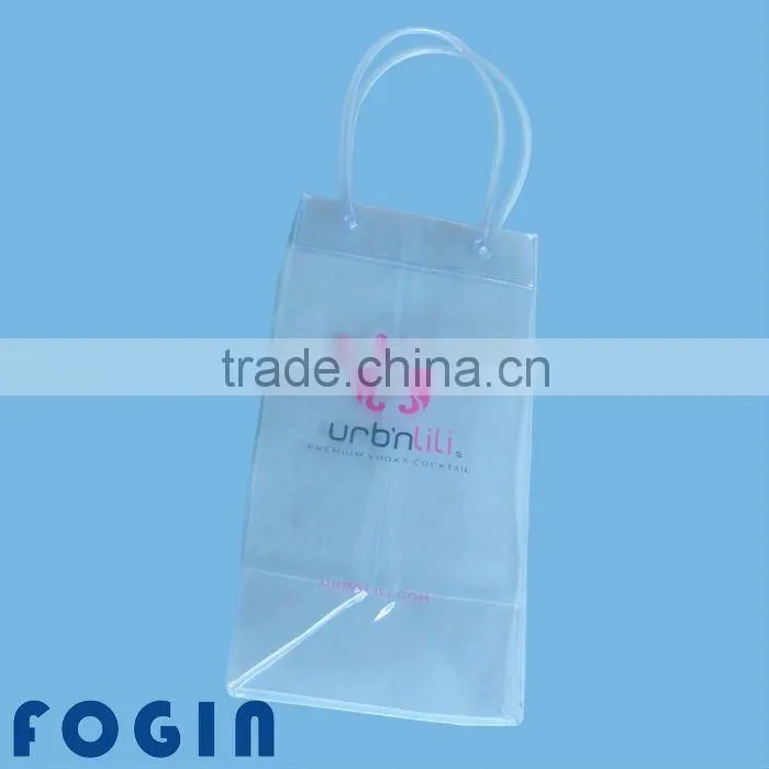 Popular PVC Clear Ice Bag for Beer Wine Packing